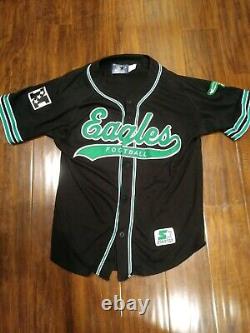 Super Rare Vintage Philadelphia Eagles Large Black Baseball Jersey