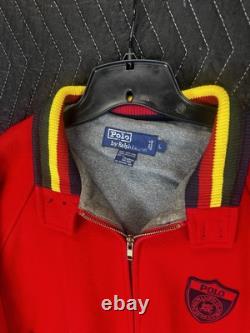 Super Rare Vintage Ralph Lauren Polo Shield Logo Jacket Red Size Large