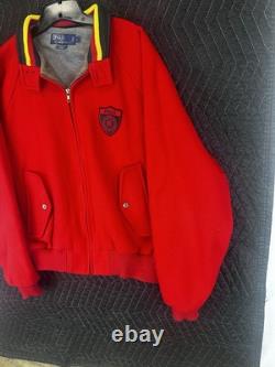 Super Rare Vintage Ralph Lauren Polo Shield Logo Jacket Red Size Large