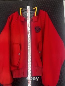 Super Rare Vintage Ralph Lauren Polo Shield Logo Jacket Red Size Large