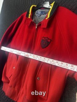 Super Rare Vintage Ralph Lauren Polo Shield Logo Jacket Red Size Large