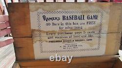 Super Rare Vintage Ramer's Baseball Game Candy Bar Wood Crate Thief River Groc