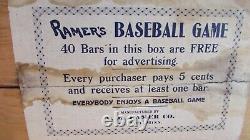 Super Rare Vintage Ramer's Baseball Game Candy Bar Wood Crate Thief River Groc