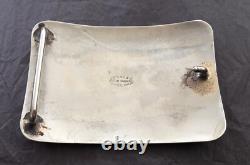 Super Rare Vintage Renalde Solid Nickel Bull Riding Trophy Banner Belt Buckle