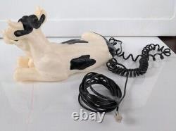 Super Rare Vintage Resin Cow Push Button Telephone Ring Sound Like a Cow. Works