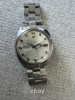 Super Rare Vintage Seiko 5 5126-7000 Automatic 23 Jewels Silver Dial Day/Date