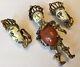 Super Rare Vintage Selini Signed Warior African Rhinestone Brooch & Earrings