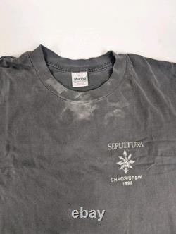 Super Rare Vintage Sepultura Chaos/Crew 1994 T-shirt Murina X Large