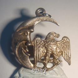 Super Rare Vintage Silver Double Sided USA Eagle 1969 Moon Landing Charm