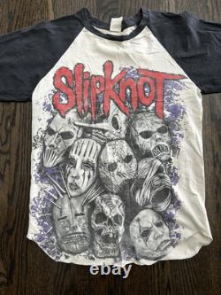 Super Rare Vintage SlipKnot Raglen Band Shirt Size Medium