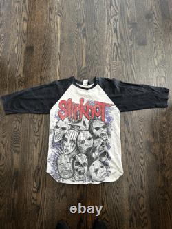 Super Rare Vintage SlipKnot Raglen Band Shirt Size Medium