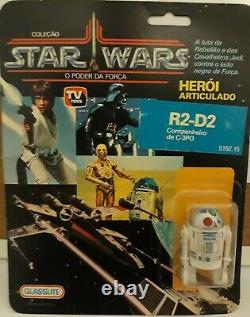 Super Rare Vintage Star Wars 1988 Brazil Glasslite R2-d2 Pop-up Saber Moc Sealed