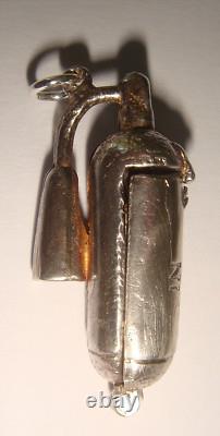 Super Rare Vintage Sterling Silver In Case Of Fire Extinguisher Hot Lady Charm