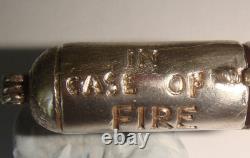 Super Rare Vintage Sterling Silver In Case Of Fire Extinguisher Hot Lady Charm