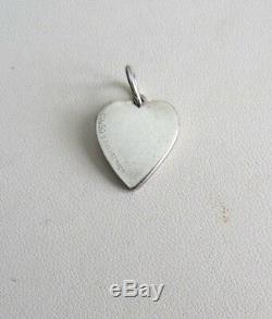 Super Rare Vintage Tiffany & Co Sterling Silver Red Enamel Heart Shape Charm