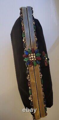 Super Rare Vintage Trifari Style Fruit Salad Jeweled Purse Art Deco