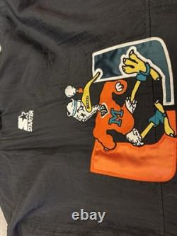 Super Rare Vintage U Miami University Of Miami Hurricane Starter Zip up Jacket L