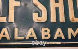 Super Rare Vintage Visit Gulf Shores Alabama Car License Plate Souvenier