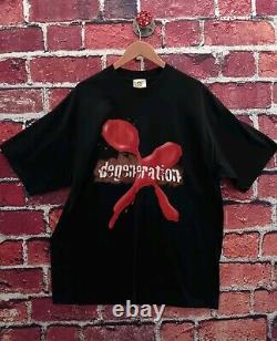 Super Rare Vintage WWF D Generation X Splatter Logo T-shirt Size XXL WWE A11