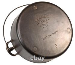 Super Rare Vintage Wagner Ware No 9 Cast Iron Chuchwagon Dutch Oven Restored