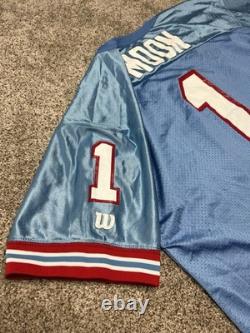 Super Rare Vintage Wilson Houston Oilers Jersey Warren Moon #1 Blue USA Made 80s