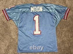 Super Rare Vintage Wilson Houston Oilers Jersey Warren Moon #1 Blue USA Made 80s