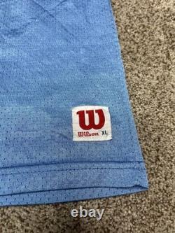 Super Rare Vintage Wilson Houston Oilers Jersey Warren Moon #1 Blue USA Made 80s