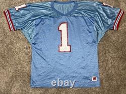 Super Rare Vintage Wilson Houston Oilers Jersey Warren Moon #1 Blue USA Made 80s