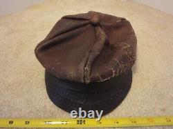 Super Rare! Vintage Yamaha leather motorcycle cap, derby, newsie hat