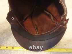 Super Rare! Vintage Yamaha leather motorcycle cap, derby, newsie hat