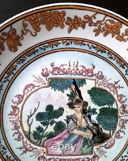 Super Rare Vintage/antique Chinese Export Porcelain Plate Shepherdess 10.5