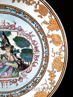 Super Rare Vintage/antique Chinese Export Porcelain Plate Shepherdess 10.5