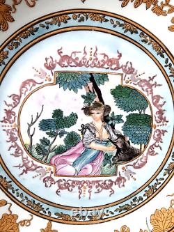 Super Rare Vintage/antique Chinese Export Porcelain Plate Shepherdess 10.5