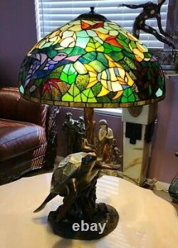 Super Rare! Vintage bronze lamp Tiffany Style Tortoise 42.4 lb. Hard to find