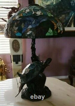 Super Rare! Vintage bronze lamp Tiffany Style Tortoise 42.4 lb. Hard to find