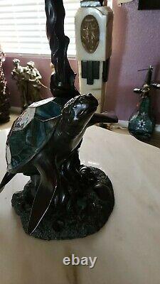 Super Rare! Vintage bronze lamp Tiffany Style Tortoise 42.4 lb. Hard to find