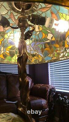 Super Rare! Vintage bronze lamp Tiffany Style Tortoise 42.4 lb. Hard to find