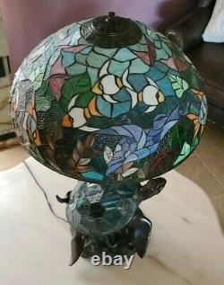 Super Rare! Vintage bronze lamp Tiffany Style Tortoise 42.4 lb. Hard to find