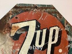 Super Rare vintage 7 Up Advertising Sign Original likes you octagon 14 inch