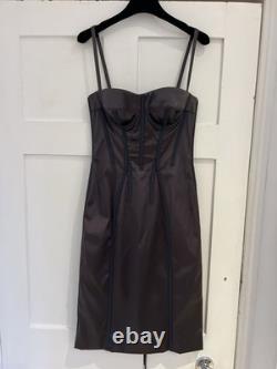 Super Rare vintage Dolce & Gabbana corset Purpley Brown bodycon dress IT40 UK6