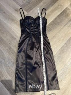 Super Rare vintage Dolce & Gabbana corset Purpley Brown bodycon dress IT40 UK6