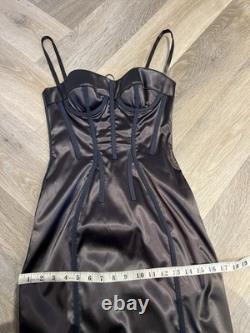 Super Rare vintage Dolce & Gabbana corset Purpley Brown bodycon dress IT40 UK6