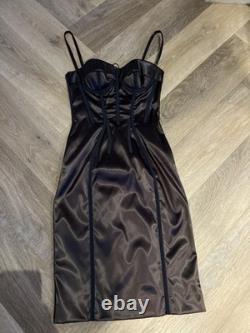 Super Rare vintage Dolce & Gabbana corset Purpley Brown bodycon dress IT40 UK6