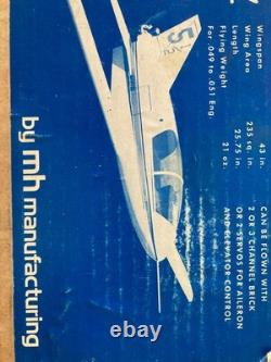 Super Rare vintage rc balsa wood model airplane kitMH manufacturing BD 5 1/5
