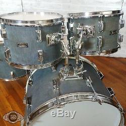Super rare Pearl 5 Piece vintage drum set kit in blue DENIM 12-13-16-22