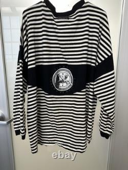 Super rare Vintage Jimmy'Z long sleeve black and white stripe shirt size L