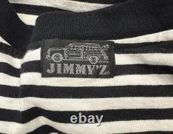 Super rare Vintage Jimmy'Z long sleeve black and white stripe shirt size L