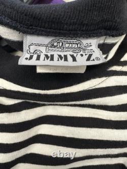 Super rare Vintage Jimmy'Z long sleeve black and white stripe shirt size L