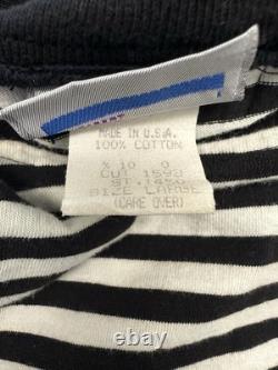 Super rare Vintage Jimmy'Z long sleeve black and white stripe shirt size L