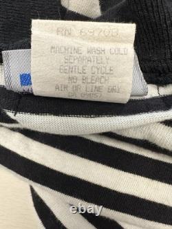 Super rare Vintage Jimmy'Z long sleeve black and white stripe shirt size L